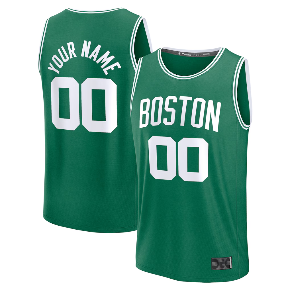 Johmsee Custom B.Celtics Fanatics Kelly Green Fast Break Stitched Jerseys - Icon Edition