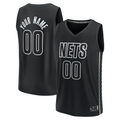 Johmsee Custom B.Nets Fanatics Black Fast Break Stitched Jerseys- Statement Edition