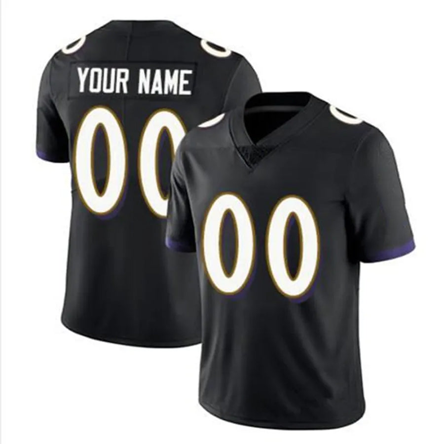 Johmsee Custom B.Ravens Black Replica Limited Game Stitched Jerseys