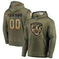 Johmsee Custom B.Ravens Olive Salute to Service Pullover Hoodie Any Name & Numbers Stitched Jerseys
