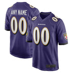 Johmsee Custom B.Ravens Purple Home Game Stitched Jerseys