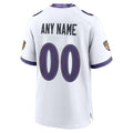 Johmsee Custom B.Ravens White Home Game Any Name & Numbers Stitched Jerseys