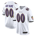 Johmsee Custom B.Ravens White Home Game Stitched Jerseys