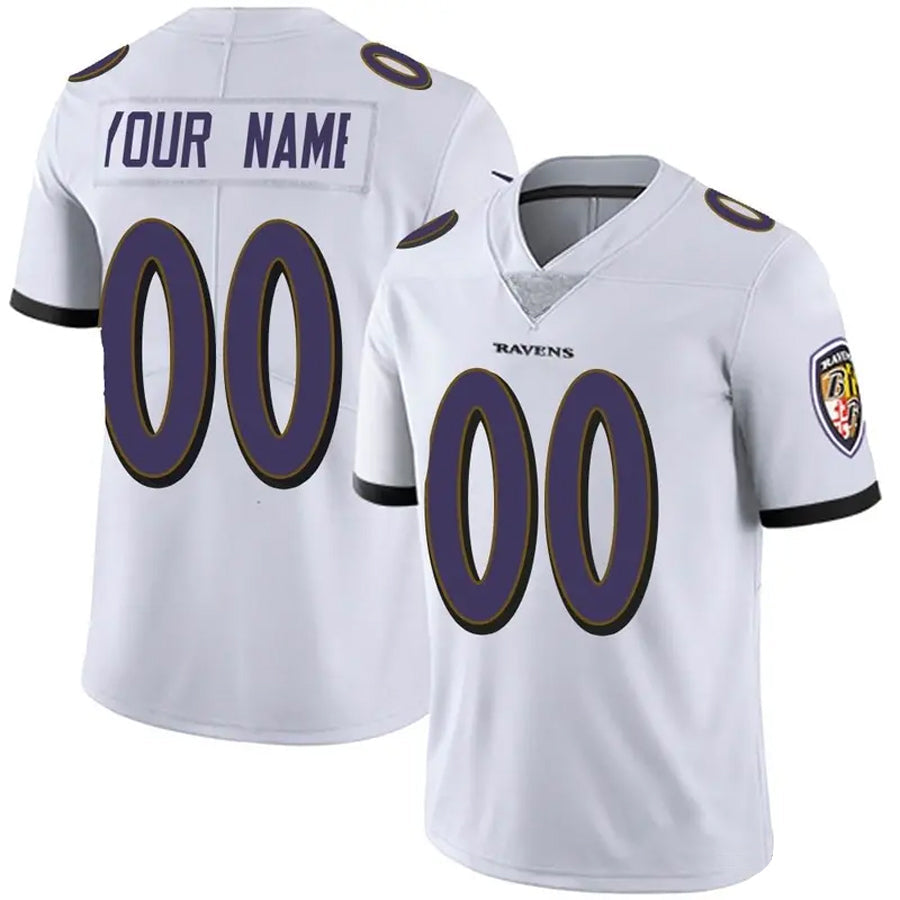 Johmsee Custom B.Ravens White Vapor F.U.S.E. Limited Stitched Jerseys