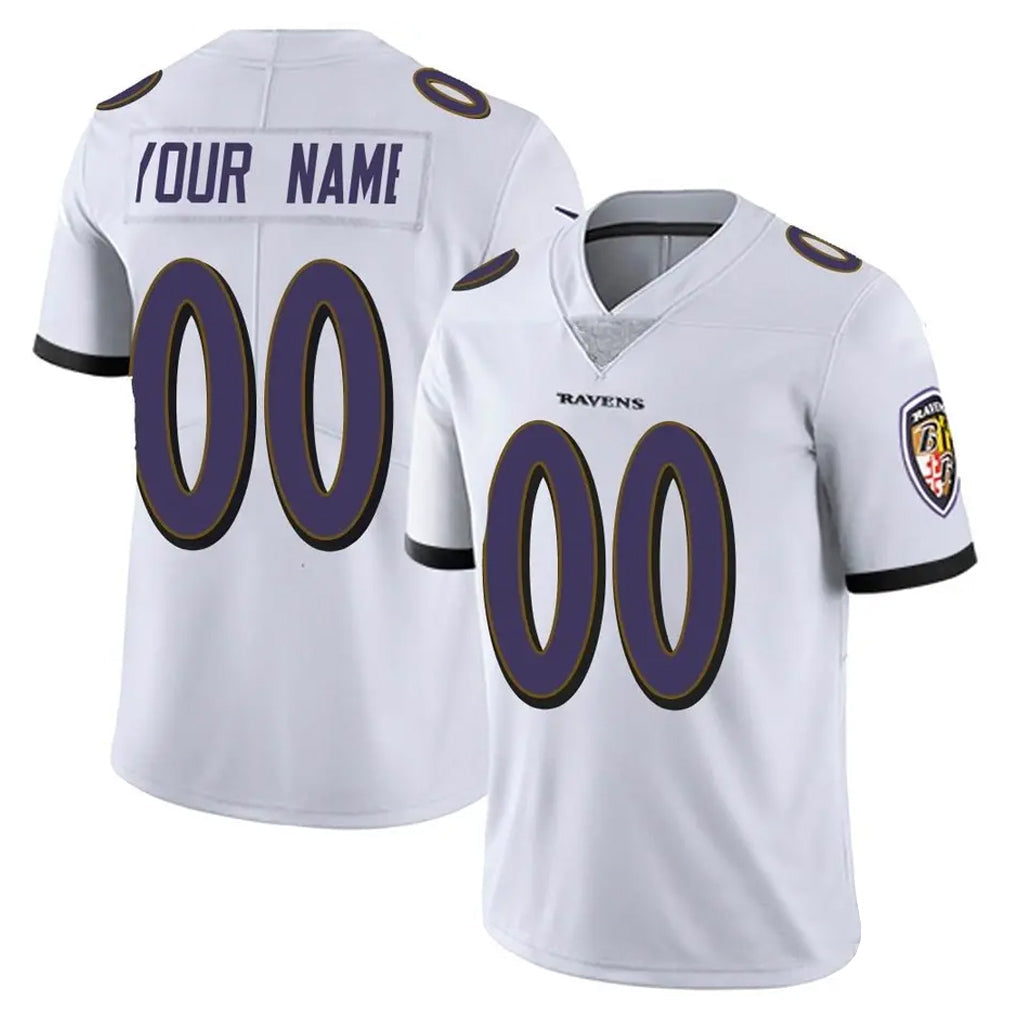 Johmsee Custom B.Ravens White Vapor Untouchable Game Any Name & Numbers Stitched Jerseys