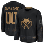 Johmsee Custom B.Sabres Black 2024 Military Appreciation Practice Stitched Jerseys