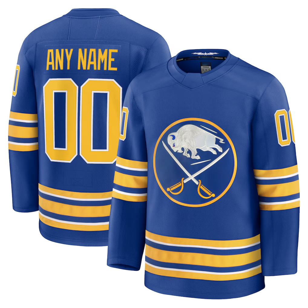 Johmsee Custom B.Sabres Royal Home Premium Stitched Jerseys