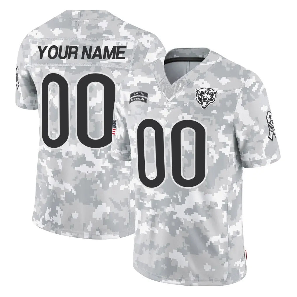 Johmsee Custom C.Bears Arctic Camo Salute to Service Limited Any Name & Numbers Stitched Jerseys