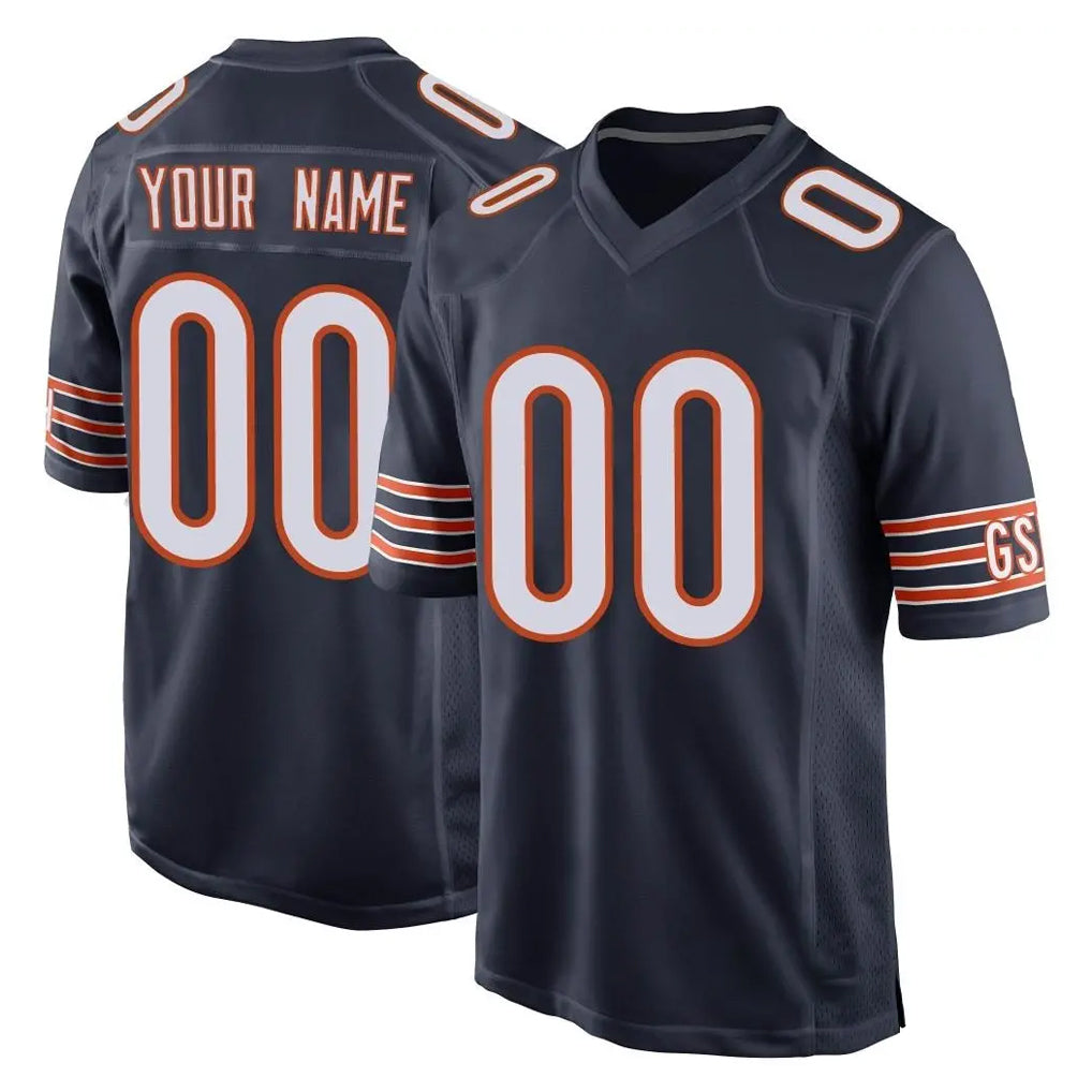 Johmsee Custom C.Bears Navy Home Game Any Name & Numbers Stitched Jerseys