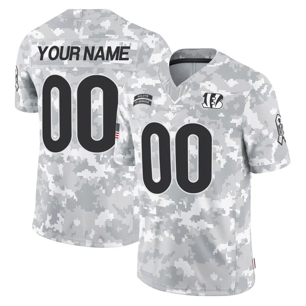 Johmsee Custom C.Bengals Arctic Camo Salute to Service Limited Any Name & Numbers Stitched Jerseys