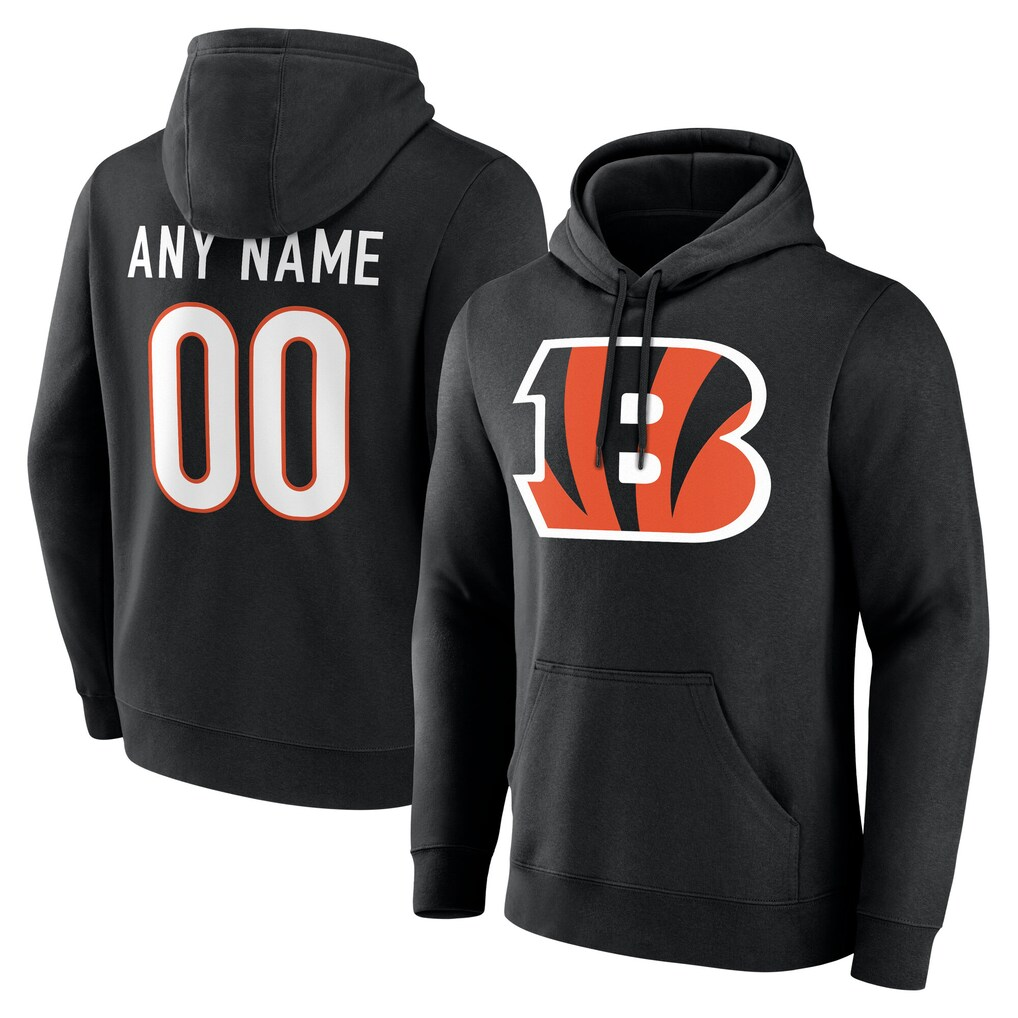 Johmsee Custom C.Bengals Black Big & Tall Team Authentic Custom Hoodie Stitched Jerseys