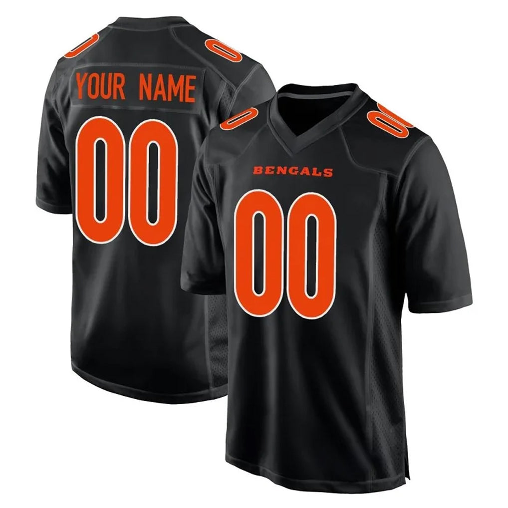 Johmsee Custom C.Bengals Black Fashion Game Any Name & Numbers Stitched Jerseys