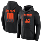 Johmsee Custom C.Bengals Black Home Field Pop Personalized Name & Number Hoodie Stitched Jerseys