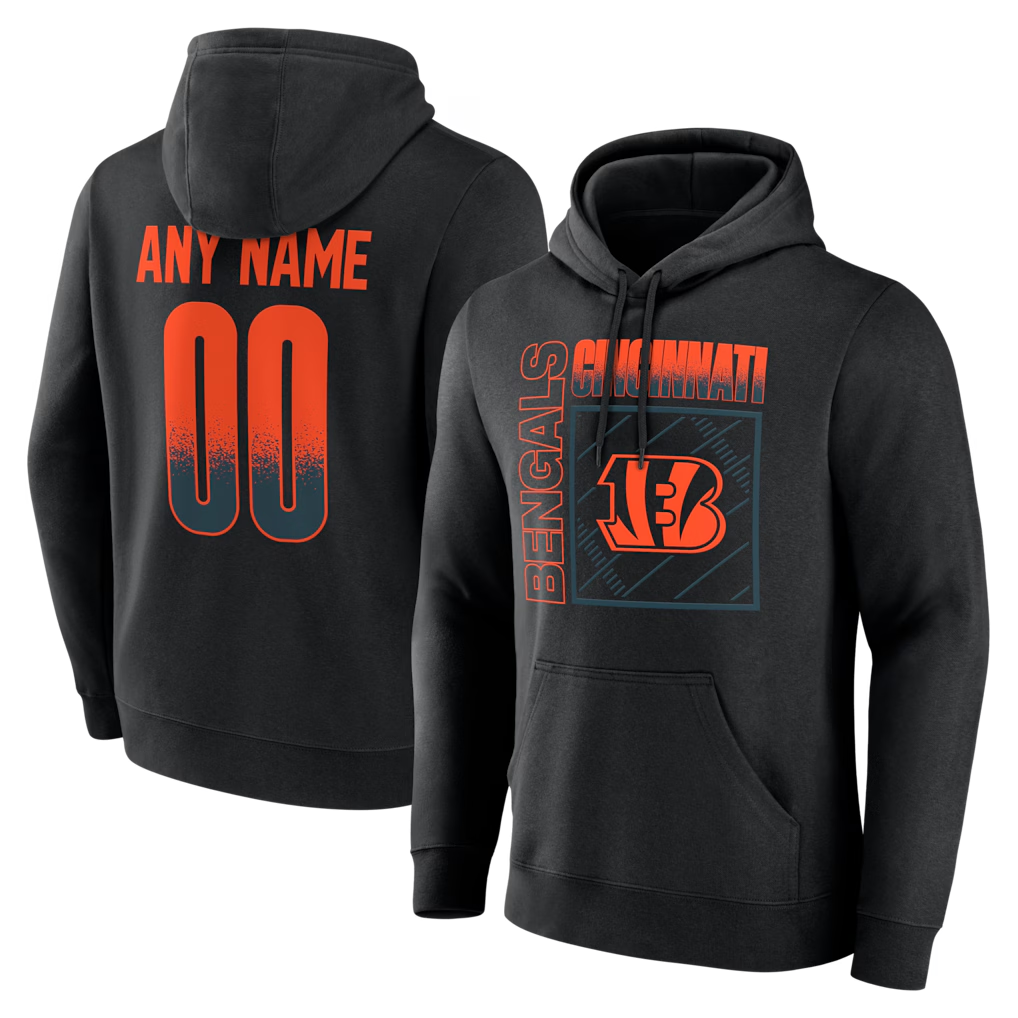 Johmsee Custom C.Bengals Black Home Field Pop Personalized Name & Number Hoodie Stitched Jerseys