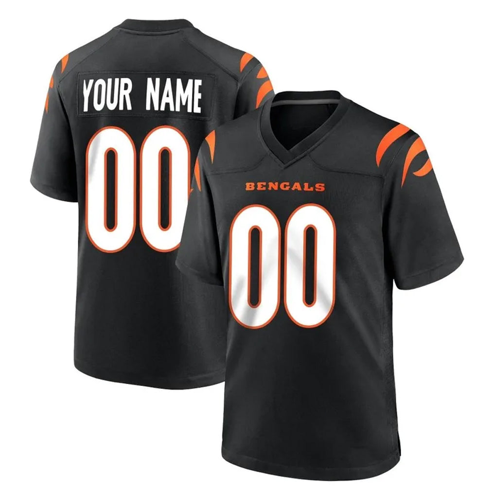 Johmsee Custom C.Bengals Black Home Game Any Name & Numbers Stitched Jerseys