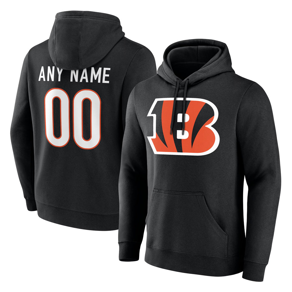 Johmsee Custom C.Bengals Black Long Sleeve Hoodie Any Name & Numbers Stitched Jerseys