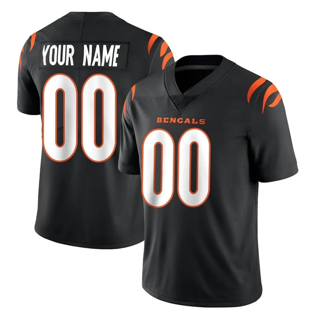 Johmsee Custom C.Bengals Black Vapor Untouchable Limited Home Game Any Name & Numbers Stitched Jerseys