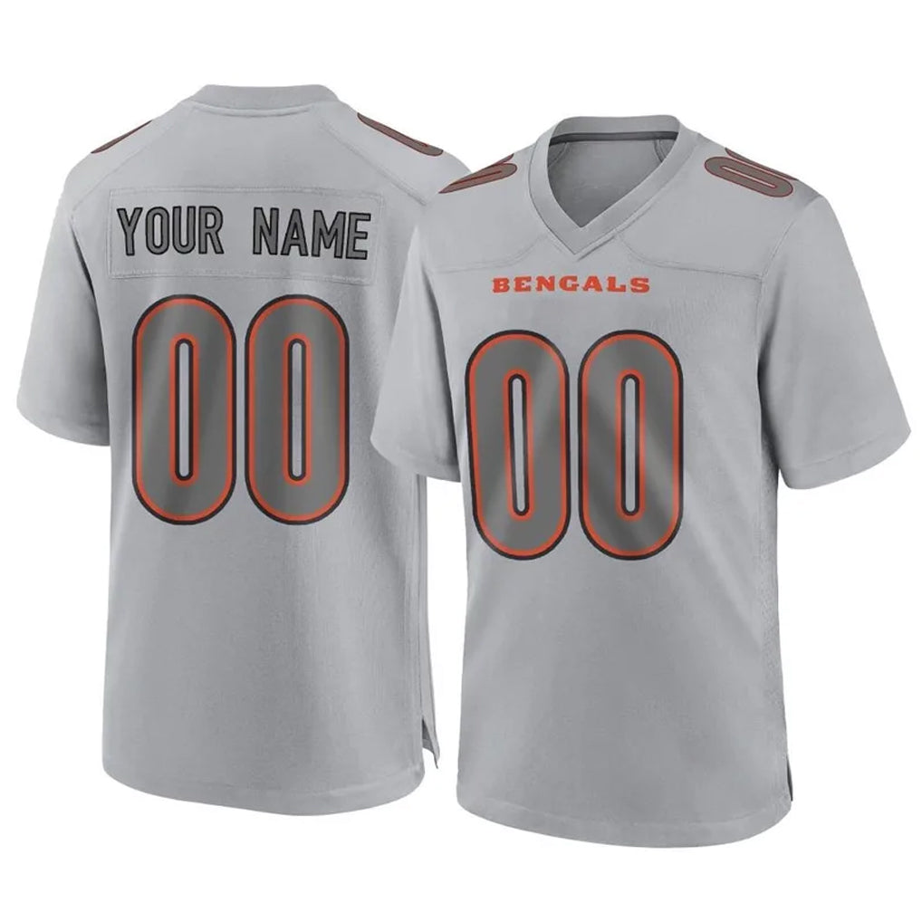 Johmsee Custom C.Bengals Gray Atmosphere Fashion Game Any Name & Numbers Stitched Jerseys