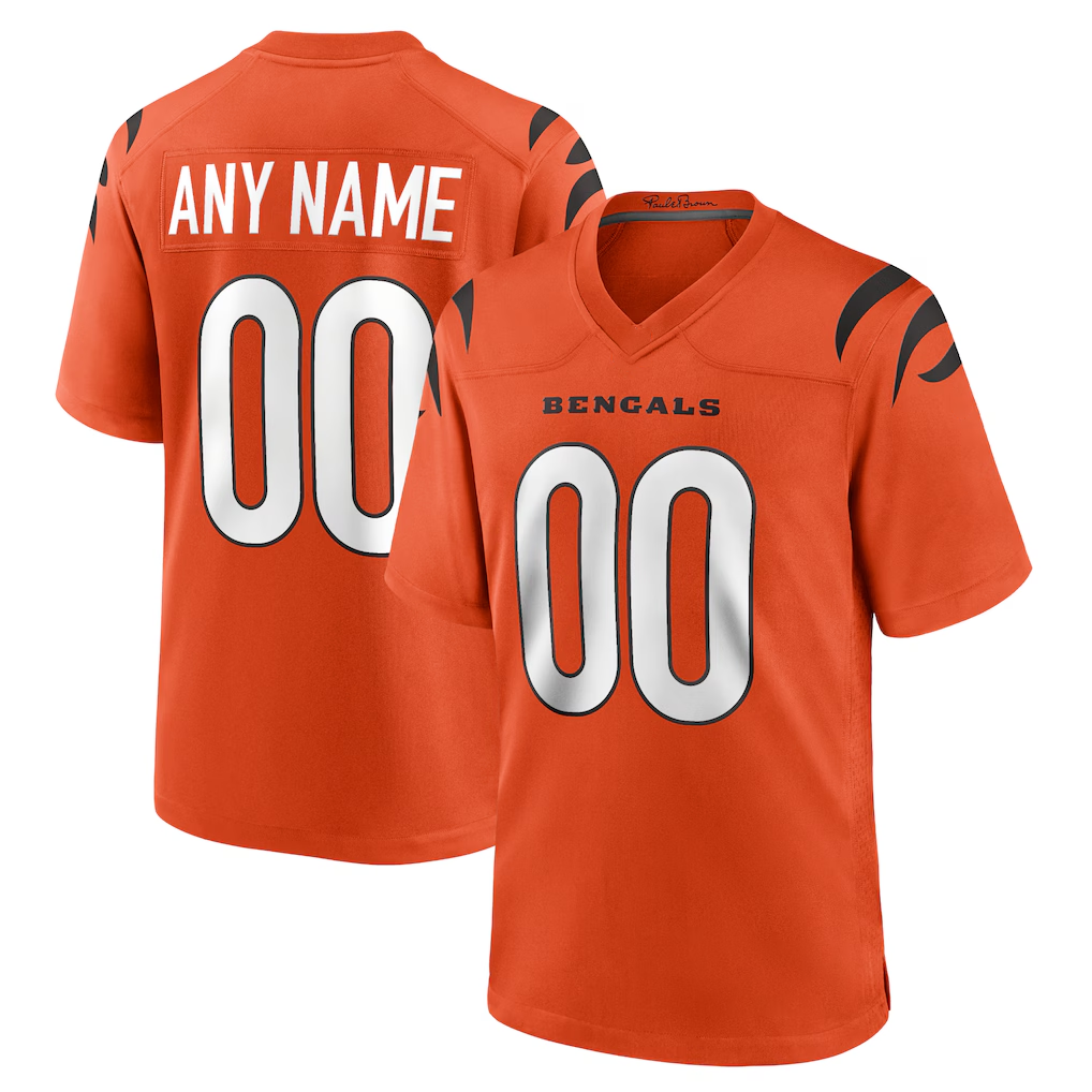 Johmsee Custom C.Bengals Orange Alternate Game Stitched Jerseys