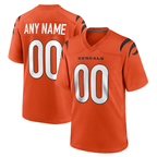 Johmsee Custom C.Bengals Orange Alternate Game Stitched Jerseys