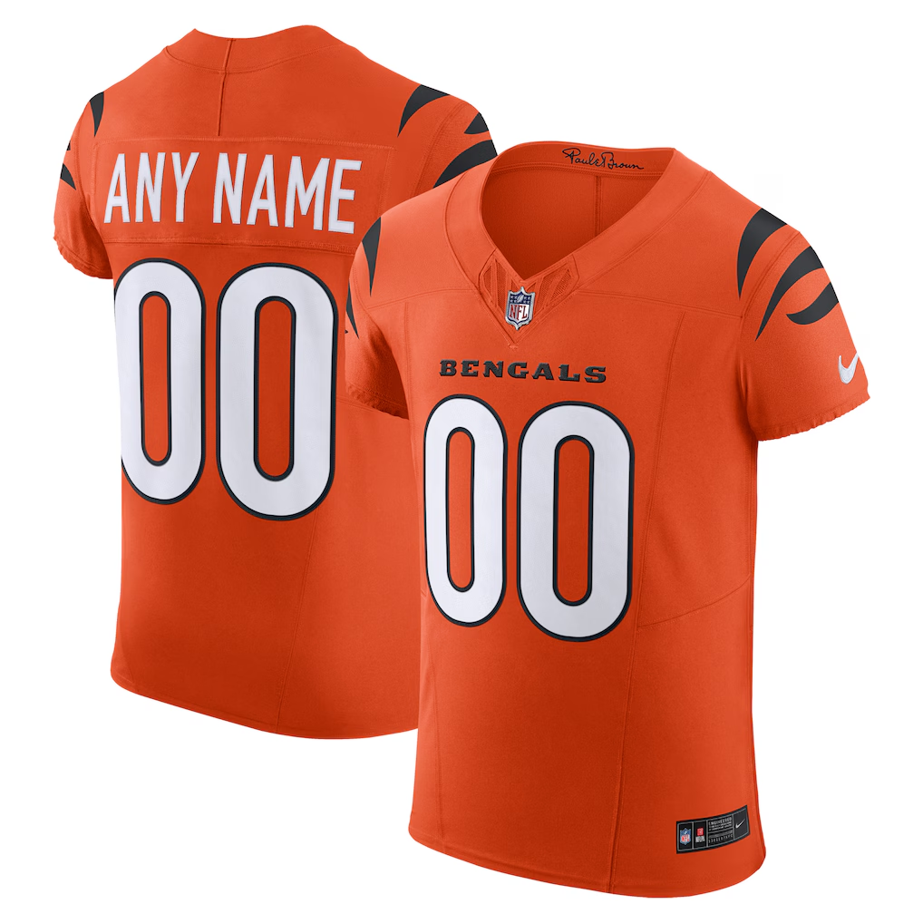 Johmsee Custom C.Bengals Orange Alternate Vapor F.U.S.E. Elite Stitched Jerseys
