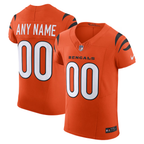 Johmsee Custom C.Bengals Orange Alternate Vapor F.U.S.E. Elite Stitched Jerseys