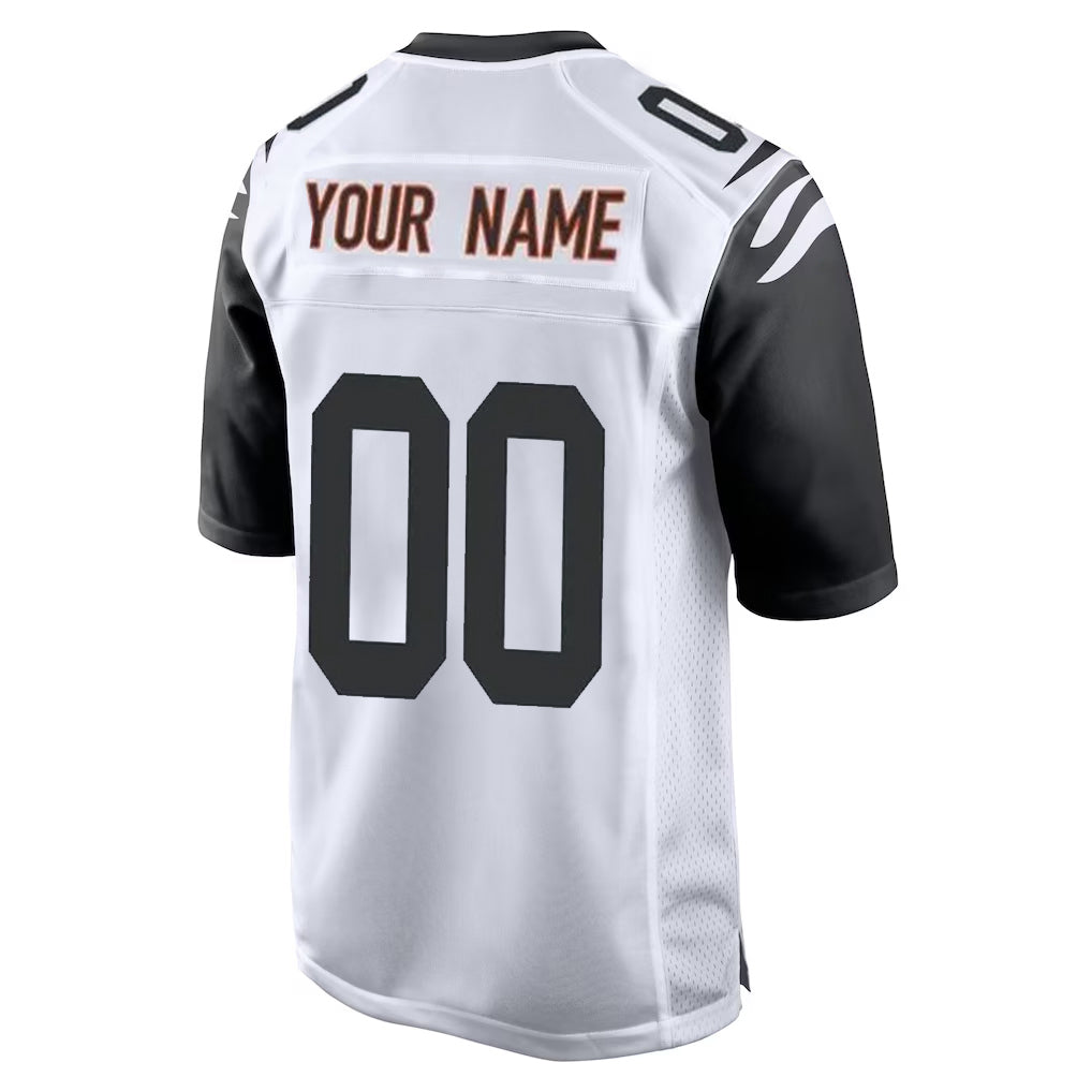 Johmsee Custom C.Bengals White Alternate Home Game Any Name & Numbers Stitched Jerseys