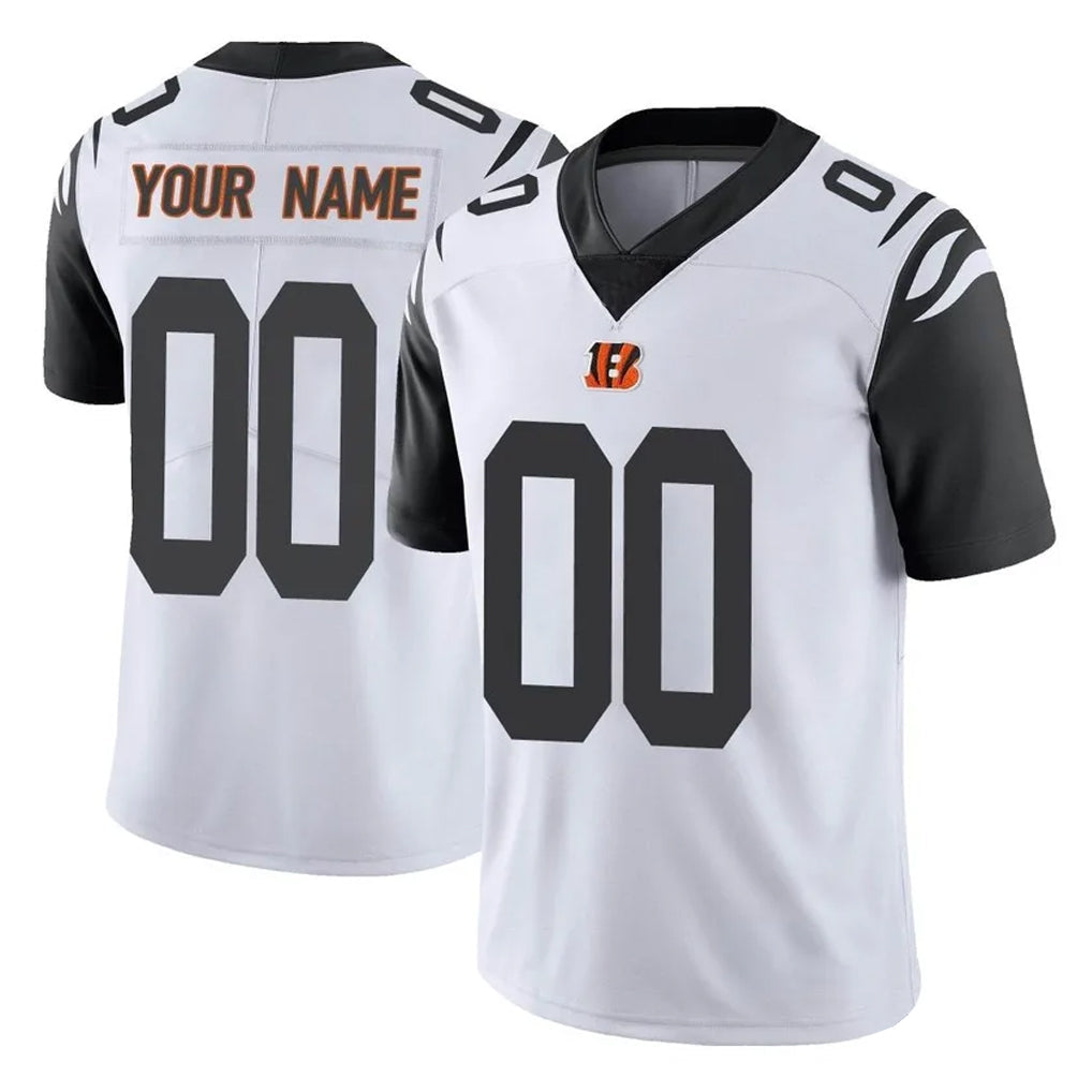 Johmsee Custom C.Bengals White Color Rush Vapor Untouchable Limted Home Game Any Name & Numbers Stitched Jerseys