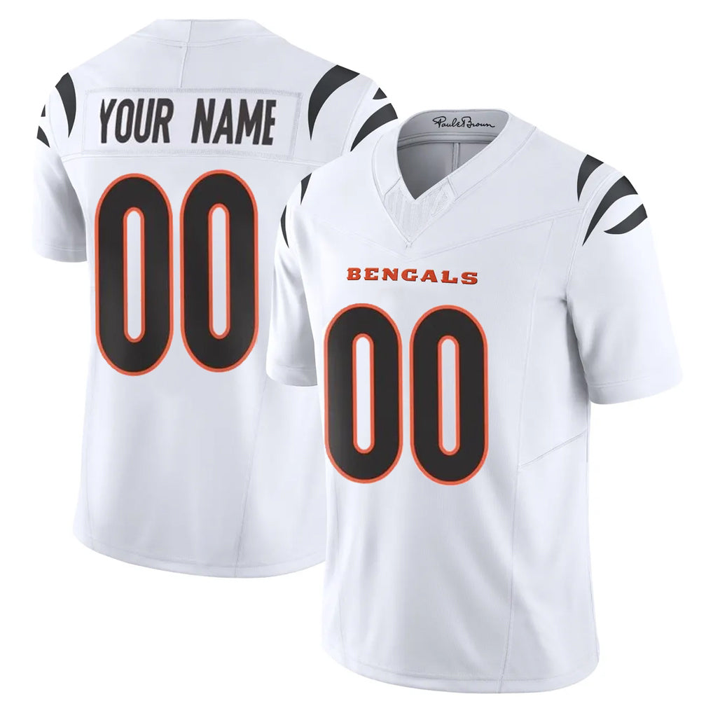 Johmsee Custom C.Bengals White Vapor F.U.S.E. Limited Home Game Any Name & Numbers Stitched Jerseys