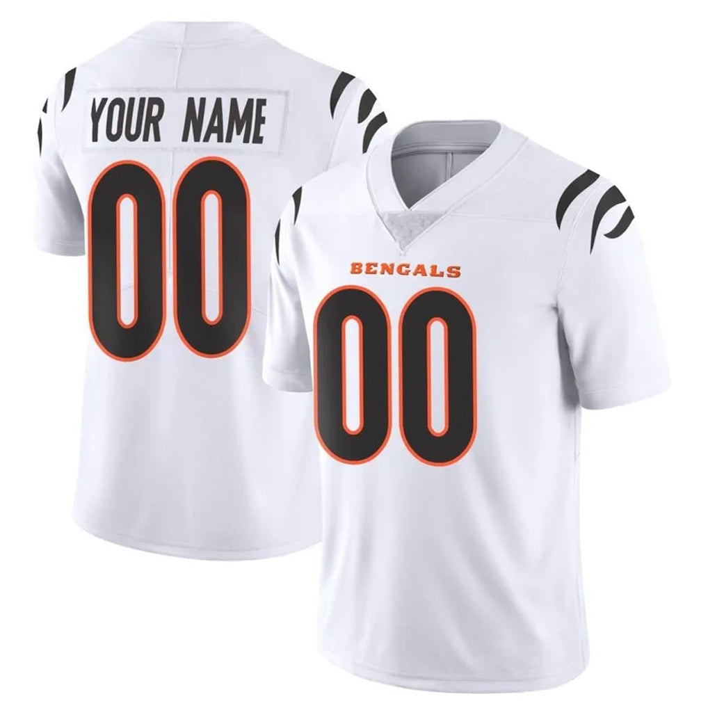 Johmsee Custom C.Bengals White Vapor Untouchable Limited Home Game Any Name & Numbers Stitched Jerseys