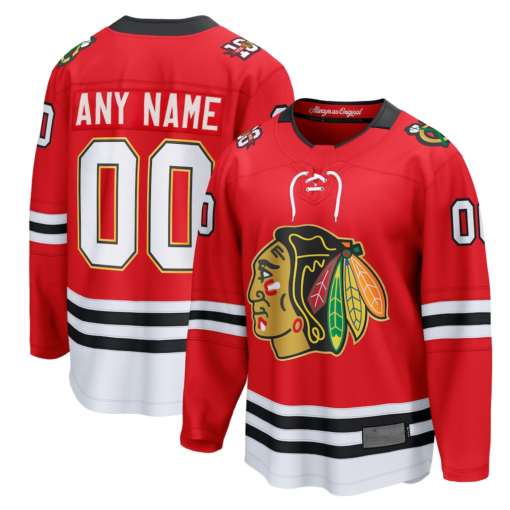 Johmsee Custom C.Blackhawks Red Centennial Breakaway Jerseys