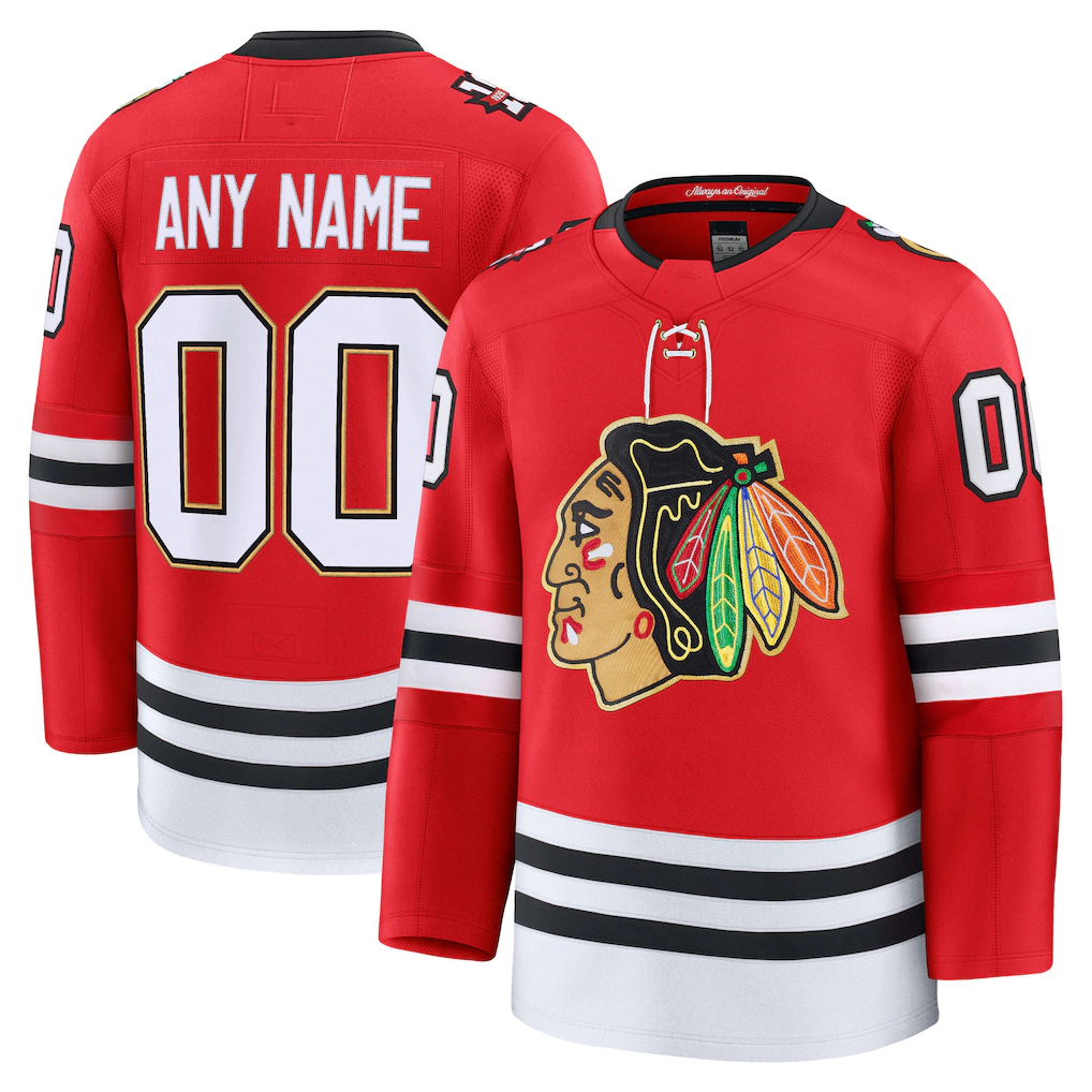 Johmsee Custom C.Blackhawks Red Centennial Premium Jerseys
