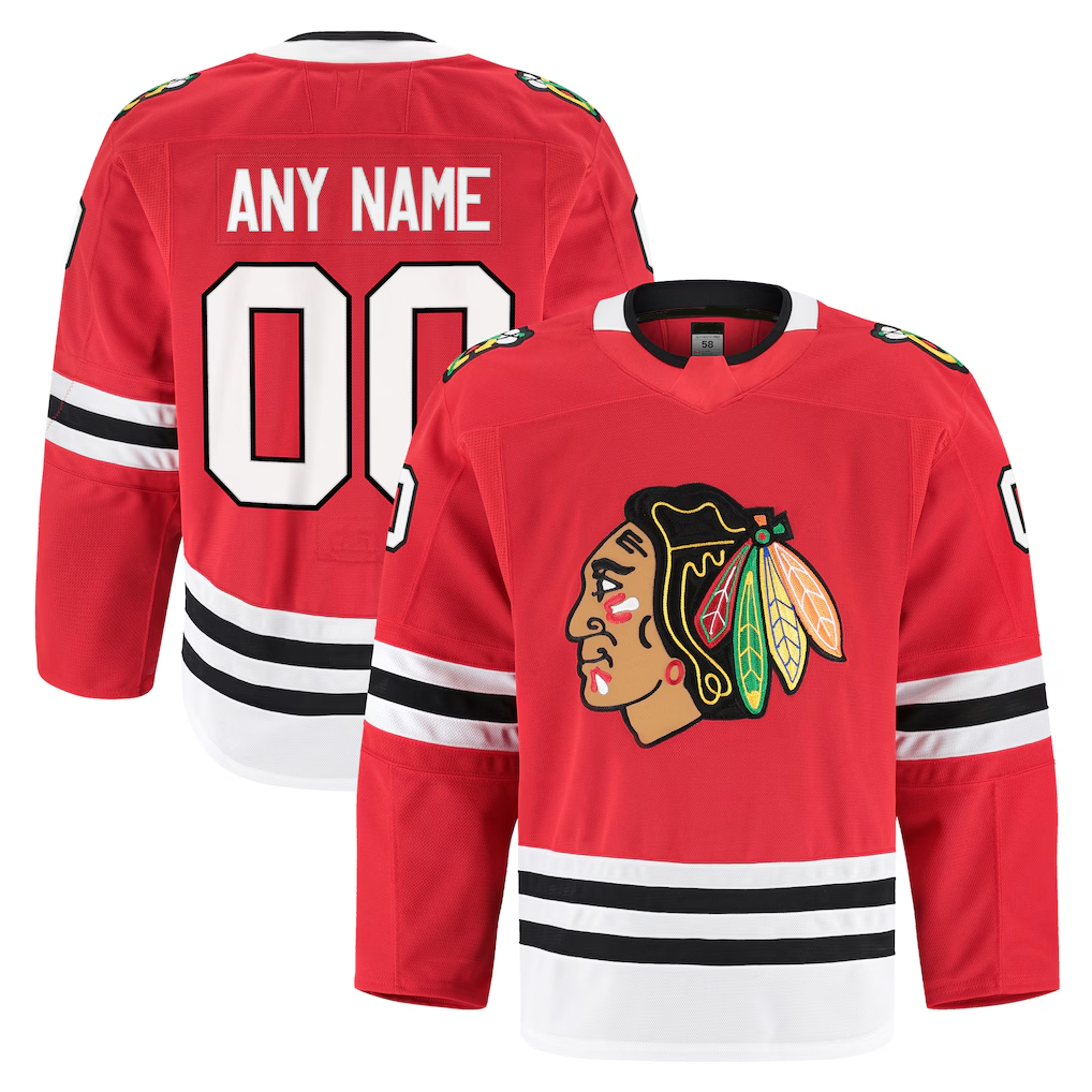 Johmsee Custom C.Blackhawks Red Home Authentic Pro Jerseys