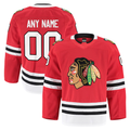 Johmsee Custom C.Blackhawks Red Home Authentic Pro Jerseys