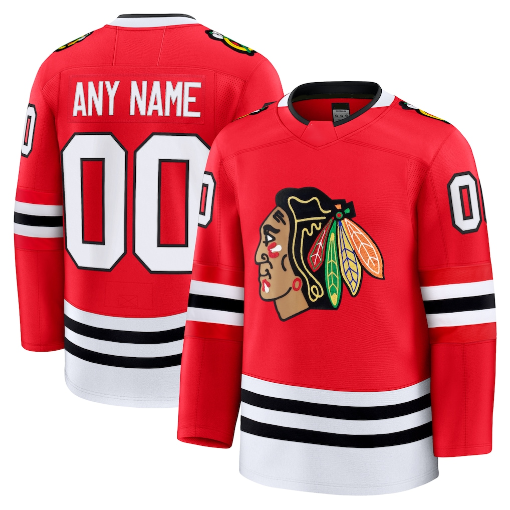 Johmsee Custom C.Blackhawks Red Home Premium Jerseys