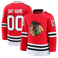 Johmsee Custom C.Blackhawks Red Home Premium Jerseys