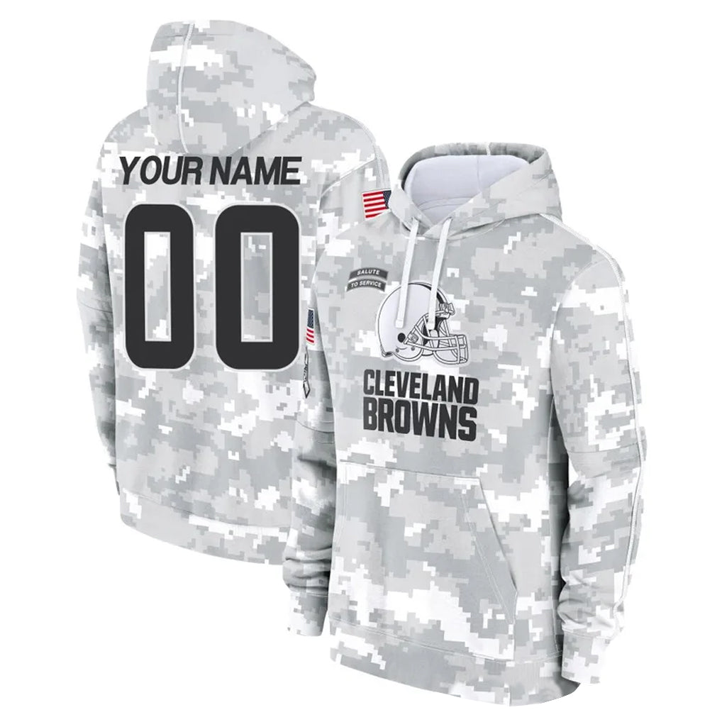 Johmsee Custom C.Browns Arctic Camo Salute to Service Hoodies Limited Any Name & Numbers Stitched Jerseys