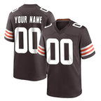 Johmsee Custom C.Browns Brown Home Game Any Name & Numbers Stitched Jerseys
