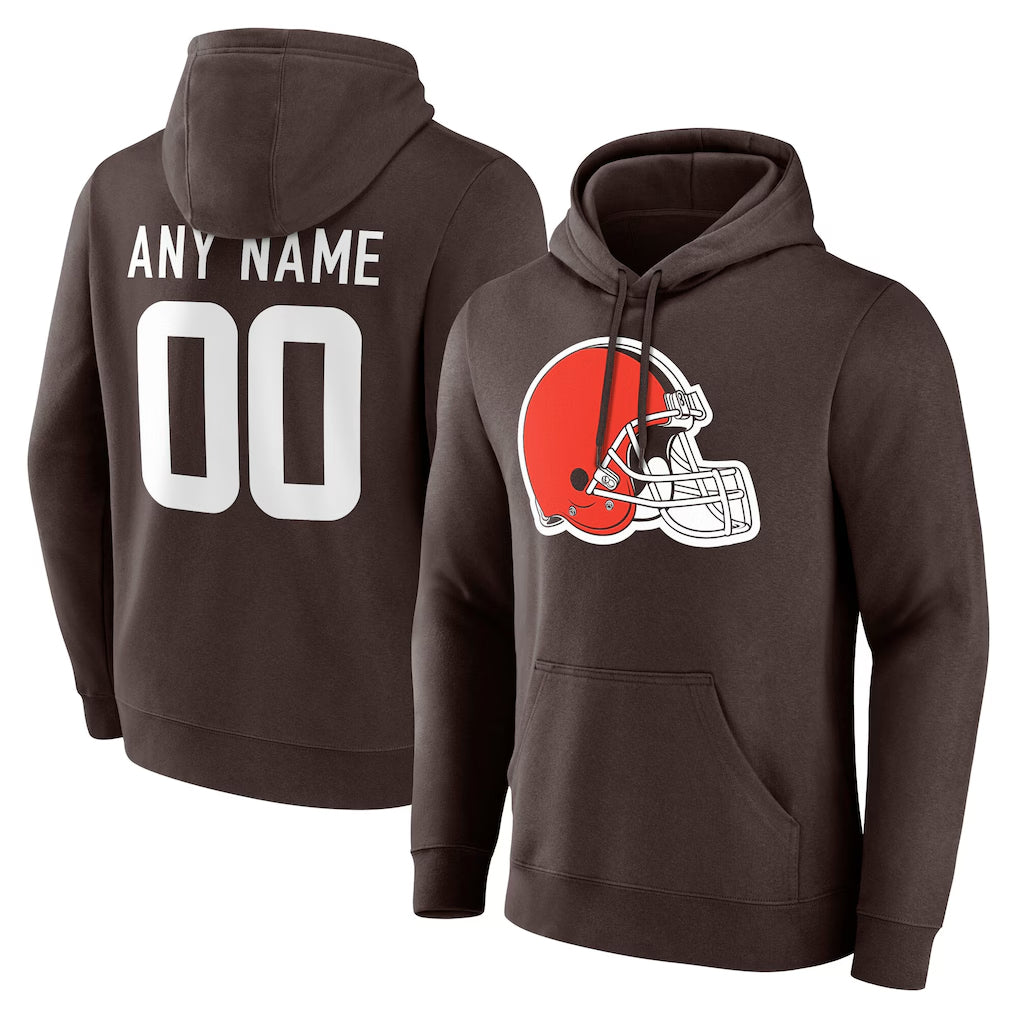 Johmsee Custom C.Browns Brown Primetime Logo Hoodie Any Name & Numbers Stitched Jerseys