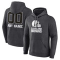 Johmsee Custom C.Browns Charcoal Primetime Logo Hoodie Any Name & Numbers Stitched Jerseys
