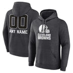 Johmsee Custom C.Browns Charcoal Primetime Logo Hoodie Any Name & Numbers Stitched Jerseys