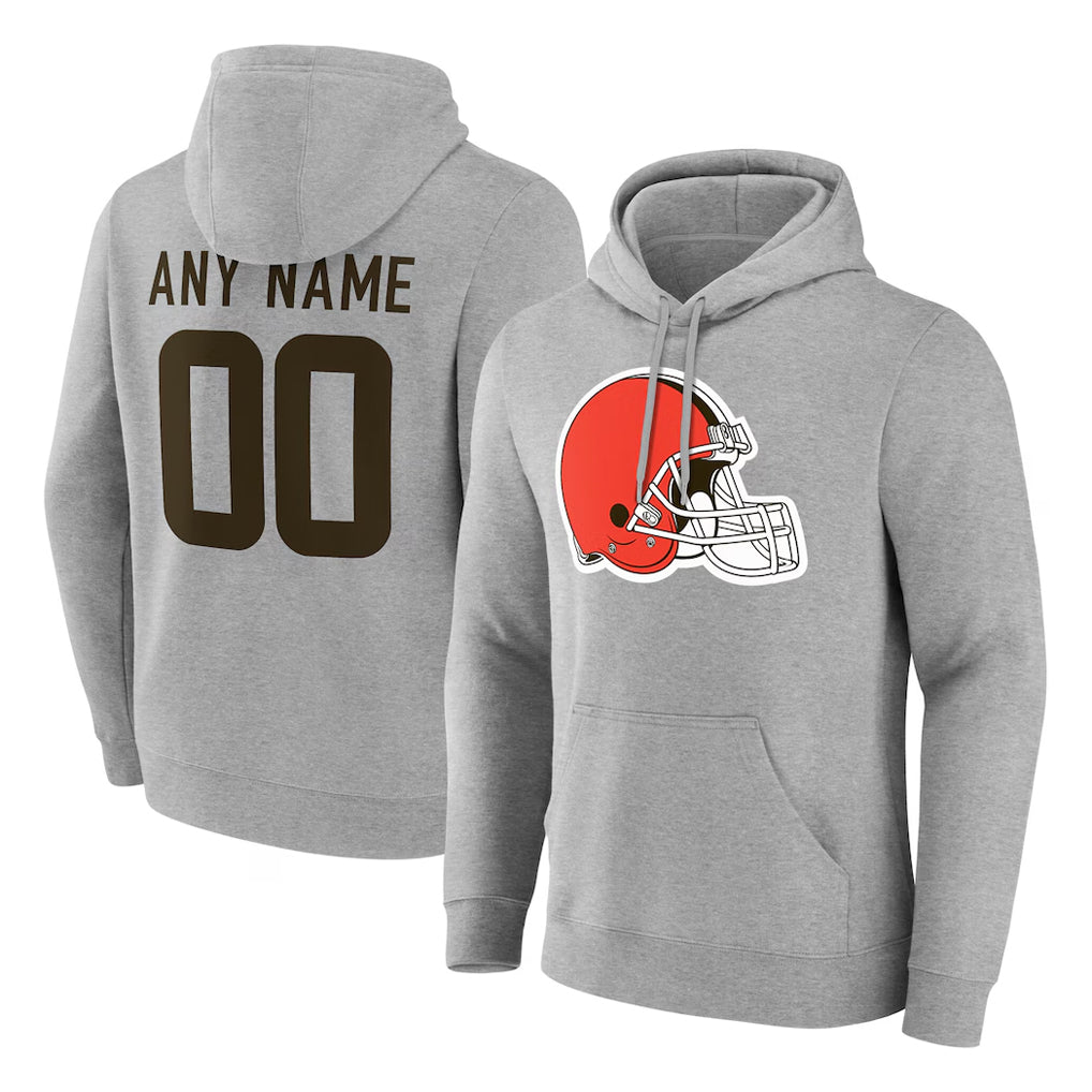 Johmsee Custom C.Browns Gray Salute to Service Pullover Hoodie Limited Any Name & Numbers Stitched Jerseys