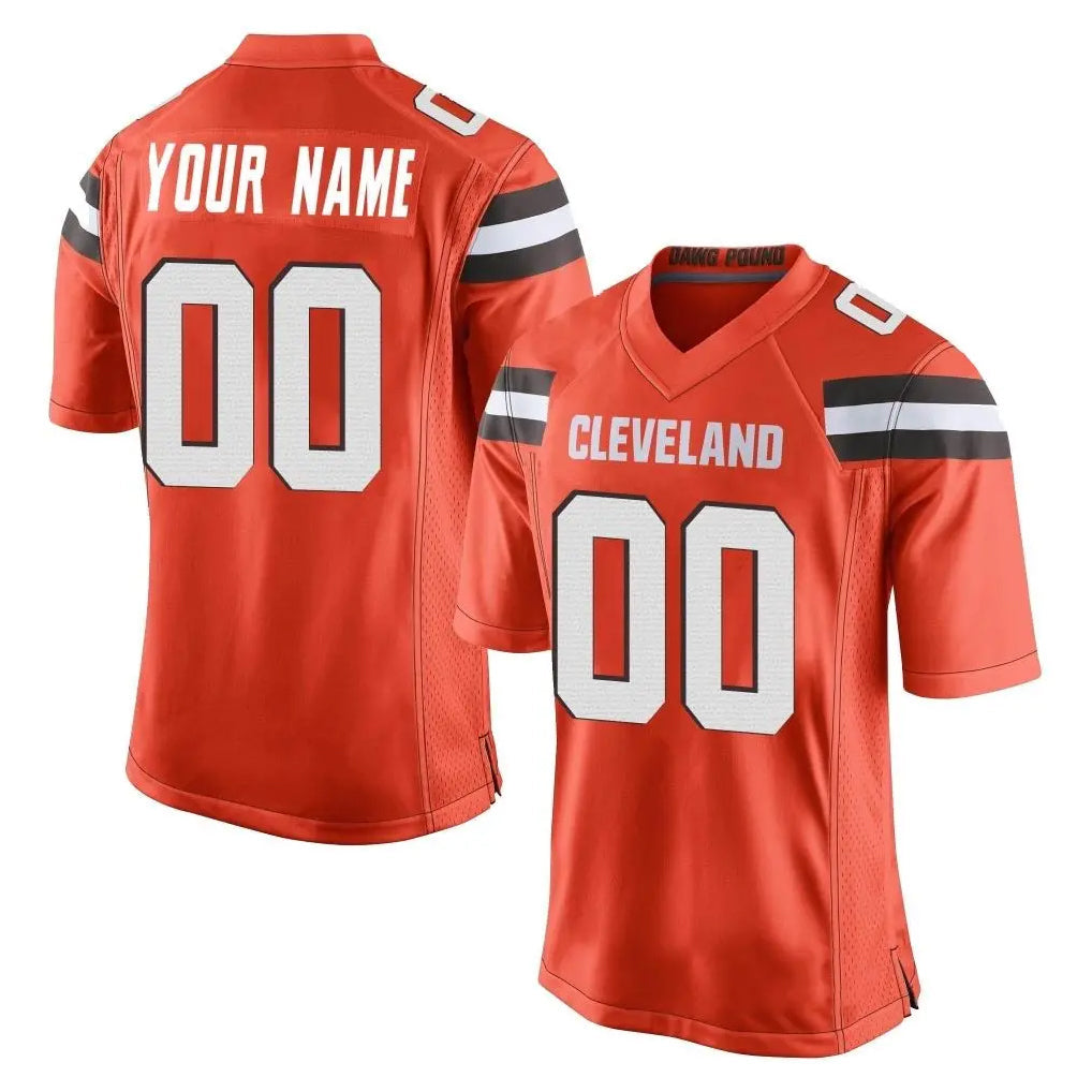 Johmsee Custom C.Browns Orange Vapor Limited Home Game Any Name & Numbers Stitched Jerseys