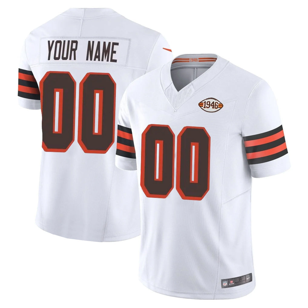 Johmsee Custom C.Browns White Limited Vapor F.U.S.E. Alternate Game Any Name & Numbers Stitched Jerseys
