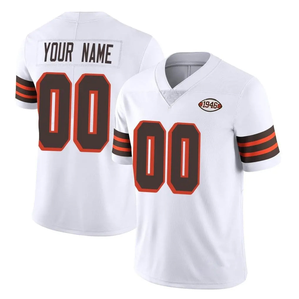Johmsee Custom C.Browns White Limited Vapor Untouchable Home Game Any Name & Numbers Stitched Jerseys