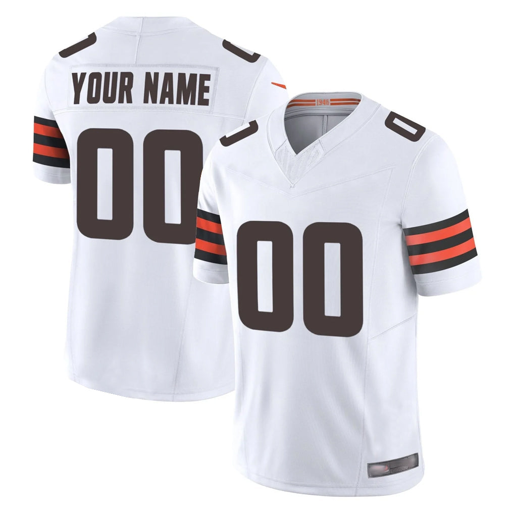 Johmsee Custom C.Browns White Vapor F.U.S.E. Limited Home Game Any Name & Numbers Stitched Jerseys