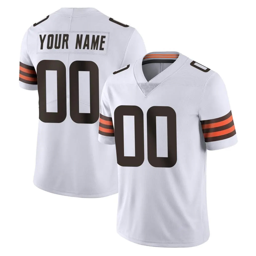 Johmsee Custom C.Browns White Vapor Untouchable Limited Home Game Any Name & Numbers Stitched Jerseys