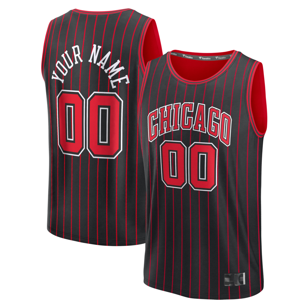 Johmsee Custom Chicago BullsC.Bulls Black Fast Break Jerseys - Icon Edition