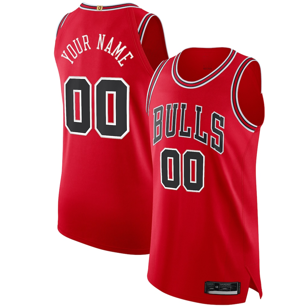 Johmsee Custom C.Bulls Red Authentic Jerseys - Icon Edition