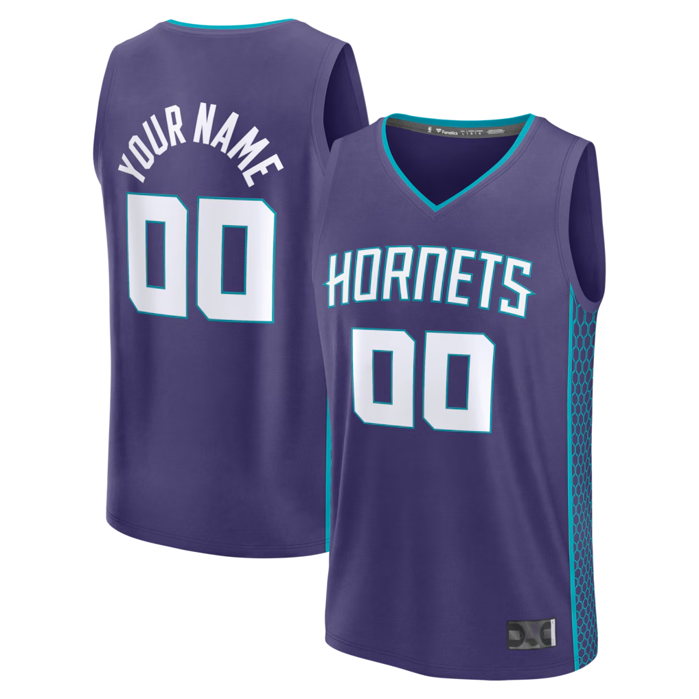 Johmsee Custom C.Hornets  Purple Fast Break Jerseys - Icon Edition